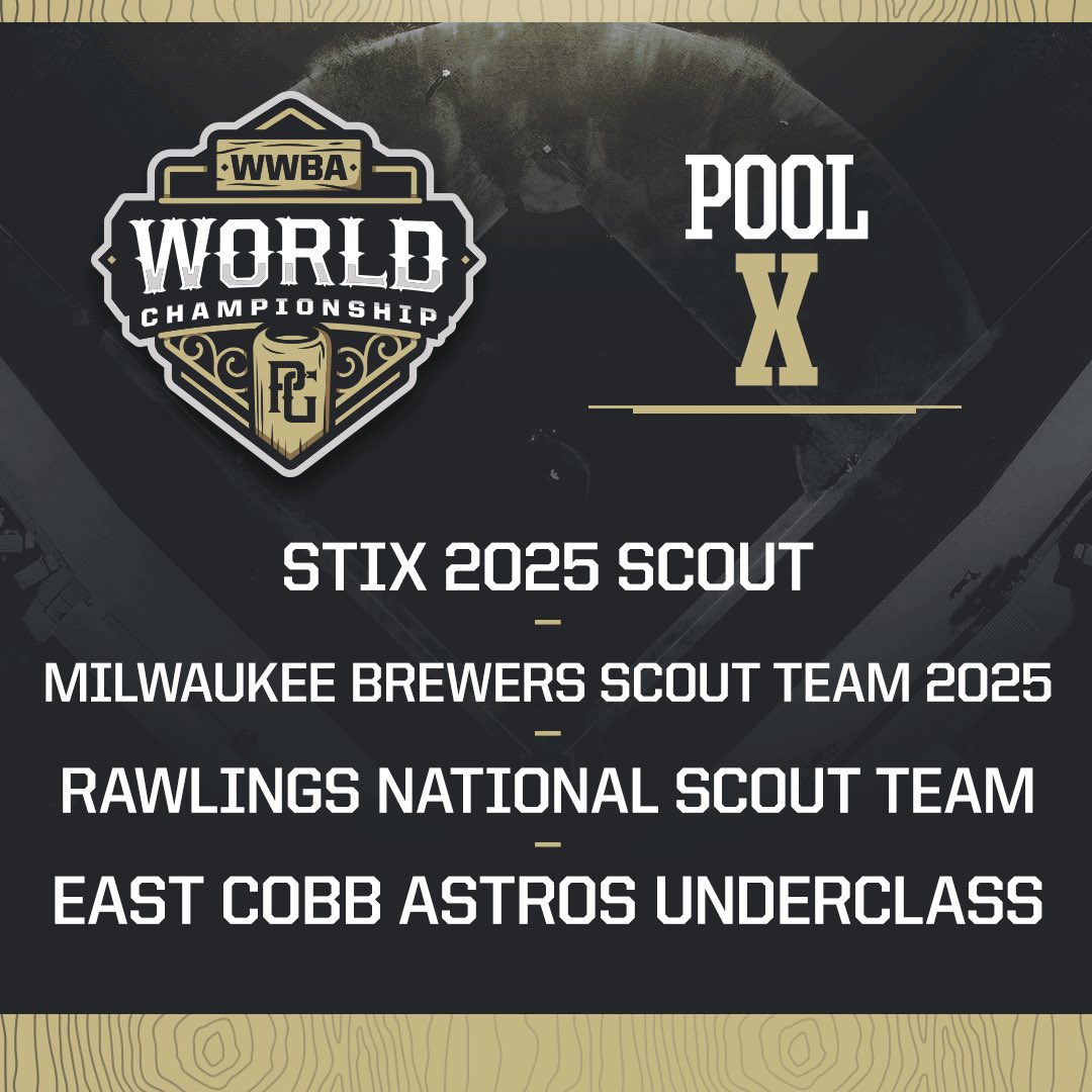<a href="/RedsScoutTeam/">Cincinnati Reds Scout Team</a> <a href="/MLBDevelops/">MLBDevelops</a> <a href="/PowerBSB/">Power Baseball</a> <a href="/TEAMELITENATION/">Team Elite Baseball</a> 𝗣𝗢𝗢𝗟 𝗫

Stix 2025 Scout
Milwaukee Brewers Scout Team 2025
Rawlings National Scout Team
East Cobb Astros Underclass

𝗣𝗥𝗘𝗩𝗜𝗘𝗪 ✍🏼: bit.ly/4ex6fFq // #WWBAWorlds