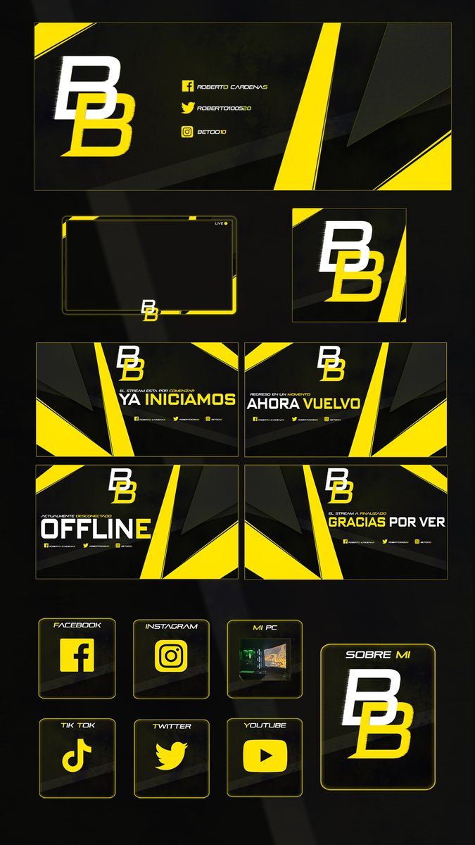 Solo por esta semana!  Pack de diseños totalmente personalizados en $30 dolares incluye: 
-3 escenas (inicio, pausa, fin) 
-Escena de just chatting
 -Hasta 7 paneles
 -Imagen perfil 
-Imagen portada
 -Marco de camara 
-Pequeño overlay de ultimo sub, seguidor y bits 
EJEMPLOS:
