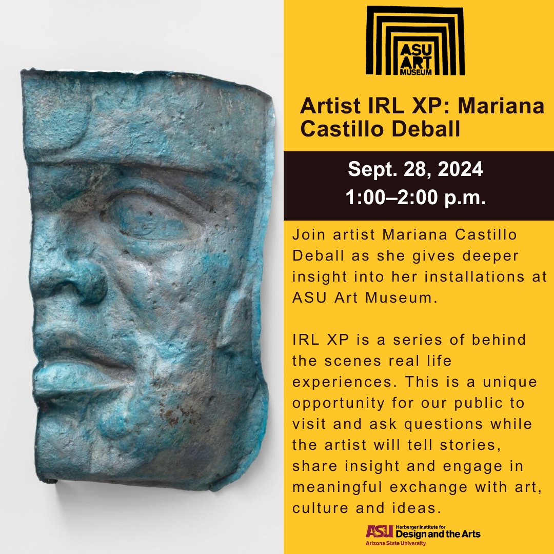 Happening tomorrow! Meet Mariana Castillo Deball @ASUArtMuseum. RSVP: asuartmuseum.org/event-exhibiti…