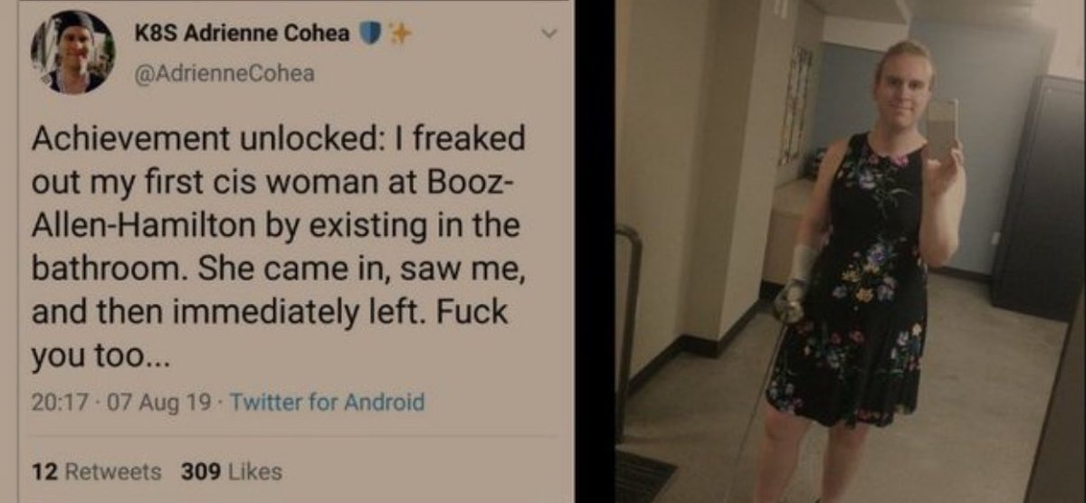 sappholives83's tweet image. Gee, I wonder why a woman would be freaked out by the sight of a transvestite with a sword conducting a photo shoot in the women’s bathroom….