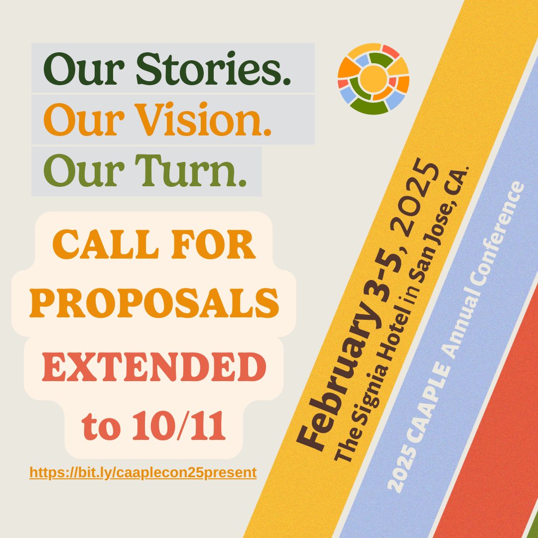 Great news! The call for proposals has been extended! Get your submissions in and register for #CAAPLECon25!