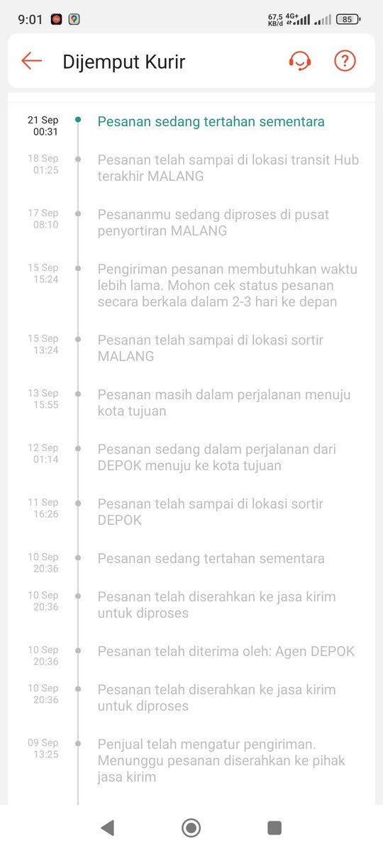 Min <a href="/JNECare/">JNE Customer Care</a>, paketku kok sudah seminggu lebih masih di JNE Malang, hilangkah atau gmn?