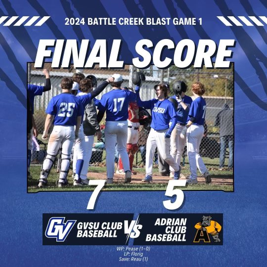 Lakers start the season off on the right foot with a win over Adrian 7-5 in Battle Creek.

⚓️🆙
