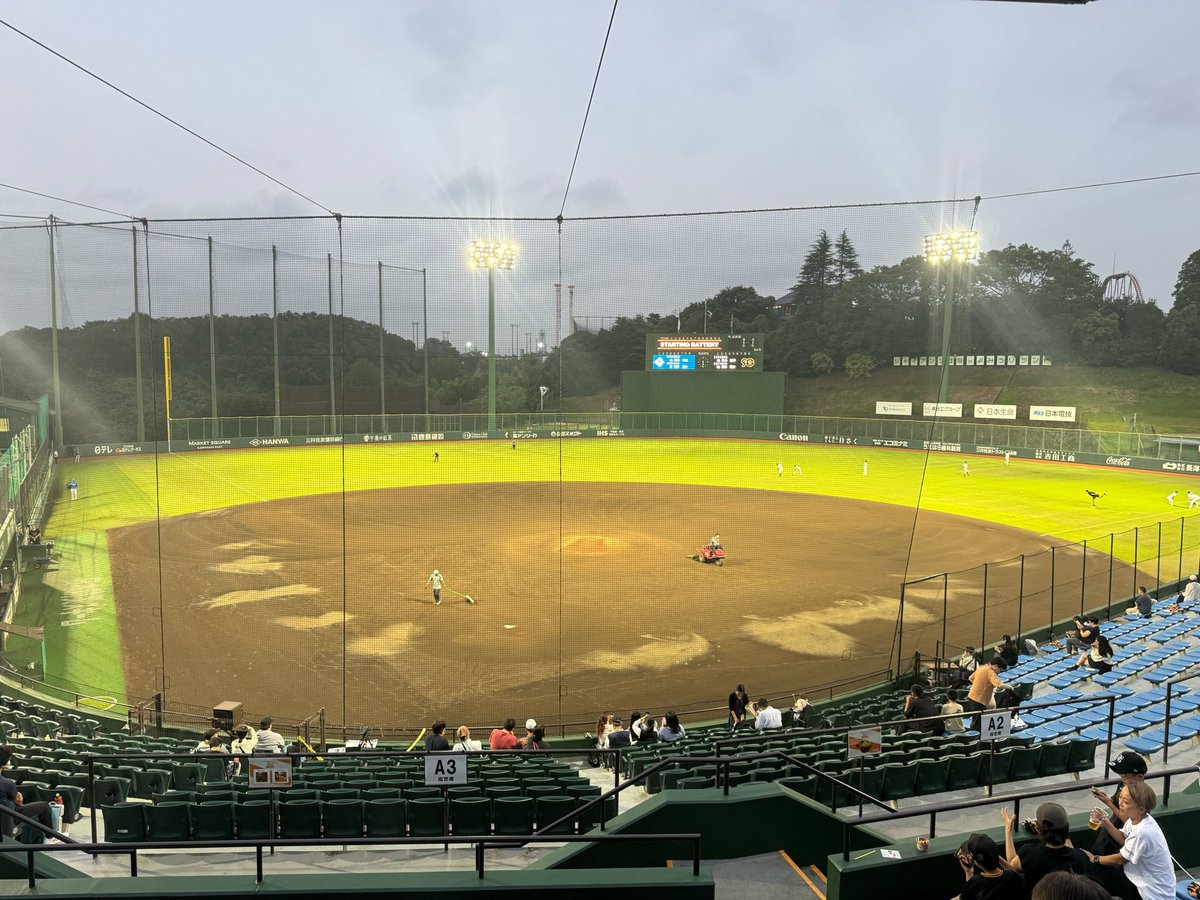 BIGScouting's tweet photo. Minor league season winding down w only a couple more games to go. Fighters (Kyosuke Kuroyanagi) vs Giants (Teppei Mataki), Sept 27, 2024. https://t.co/PAkwq7UtNs