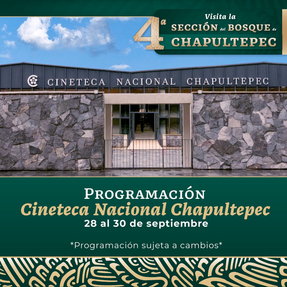 alefrausto's tweet photo. La nueva @CinetecaMexico Chapultepec ya abrió sus puertas al pueblo de México.

Disfruten de la cartelera que tenemos para toda la familia

La entrada es totalmente gratis #Llegafácilalacuarta en el cablebús Línea 3
#ChapultepecNaturalezayCultura https://t.co/eYcPI6vrt2