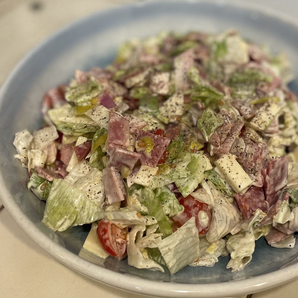 Italian grinder salad for dinner! Damn, this was great! #keto #KetoDiet
