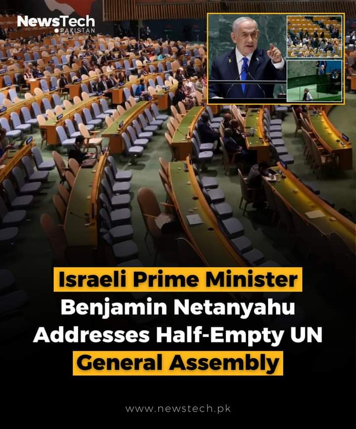 Sara_tanveer07's tweet image. At the United Nations General Assembly, several delegations, including Pakistan, walked out during Israeli Prime Minister Benjamin Netanyahu&apos;s speech.

Read full..
newstech.pk/world/walkout-…

#NewsTechPakistan #NewsTech #WalkedOut #IsraeliPM #UNGA #UnitedNations