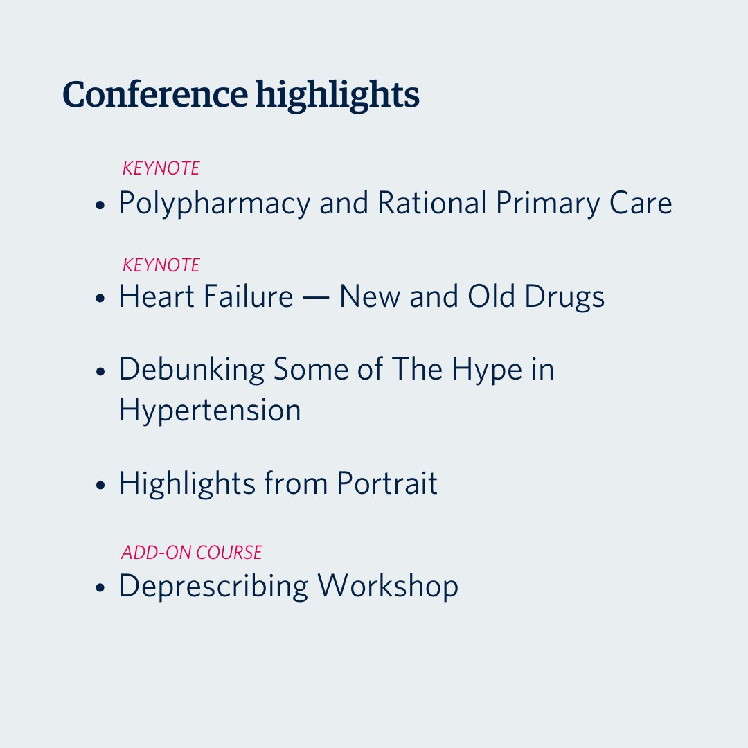 🎺REGISTER NOW for our #BestEvidence for Clinicians annual course bit.ly/3xmmuVP

👉🏽So MANY topics relevant to family docs, NPs, pharmacists in BC &amp; elsewhere! 😍

👉🏽GREAT downtown conference hotel rate! 🏨

👉🏽Discounts for TI PORTRAIT subscribers 😍

#DrugEvidence24