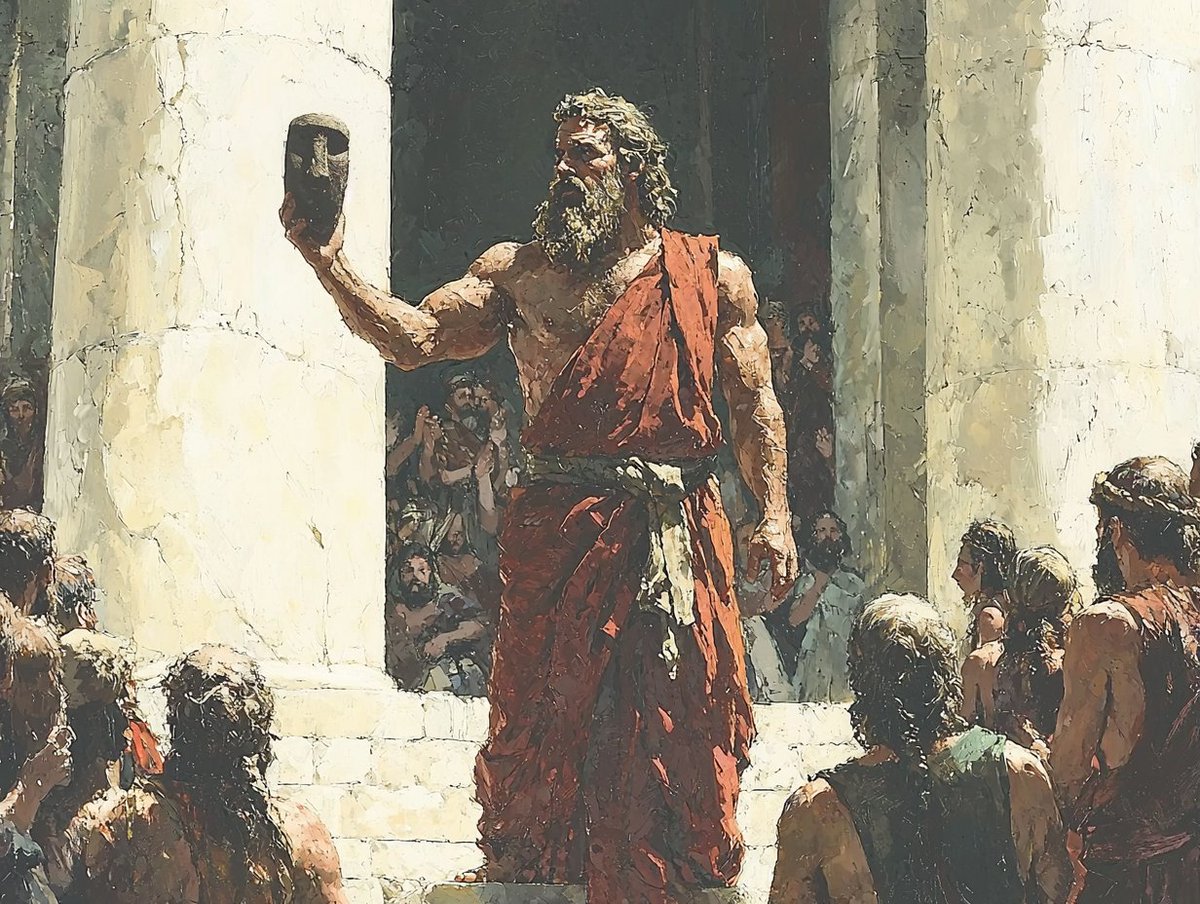 The man raised the stone aloft and proclaimed-- 

“Let him who is without fracture cast the first stone” 

--and a great silence fell upon the masses