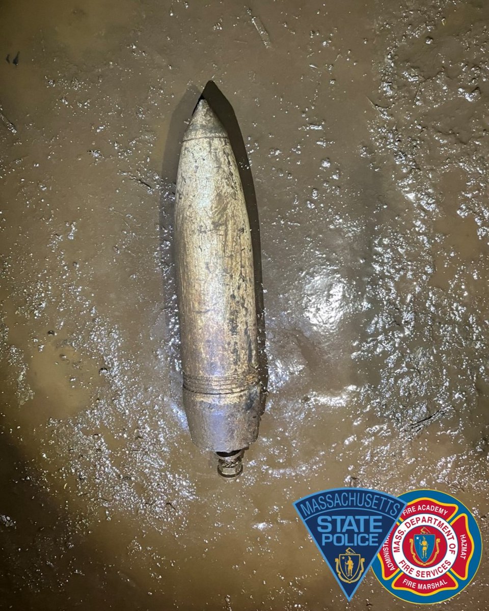 MassDFS's tweet image. At 7:15 this morning, members of the @MassStatePolice Bomb Squad responded to support #EverettMA FD and @EverettPolice with what appeared to be military ordinance at a recycling center. The item was transported to Fort Devens where it was safely disposed with Fire/EMS on standby.