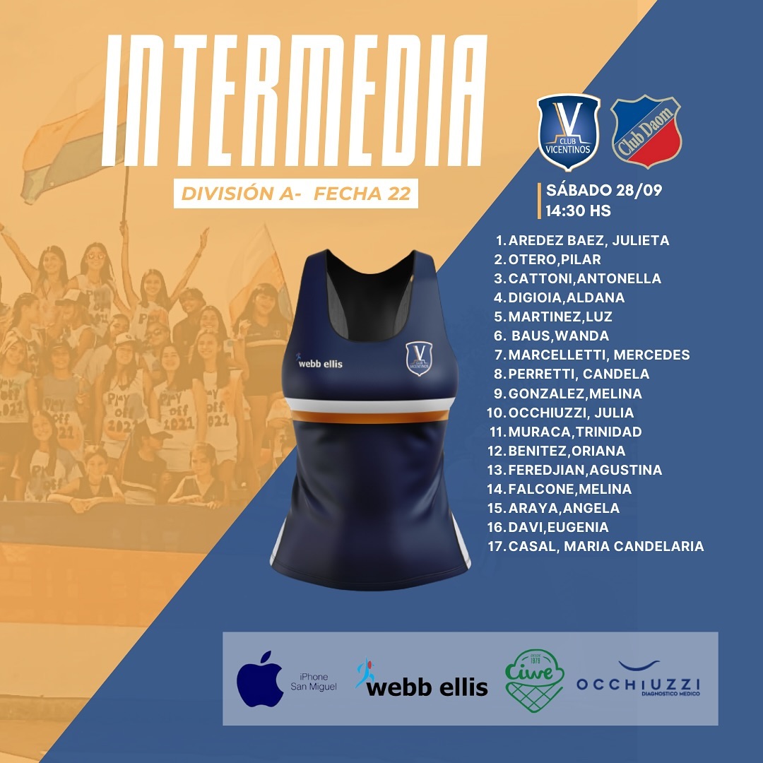 Vamos Vicente 💙🧡🤍

Les compartimos los equipos del Plantel Superior 'A' que se enfrentarán de local a DAOM

¡Éxitos chicas!