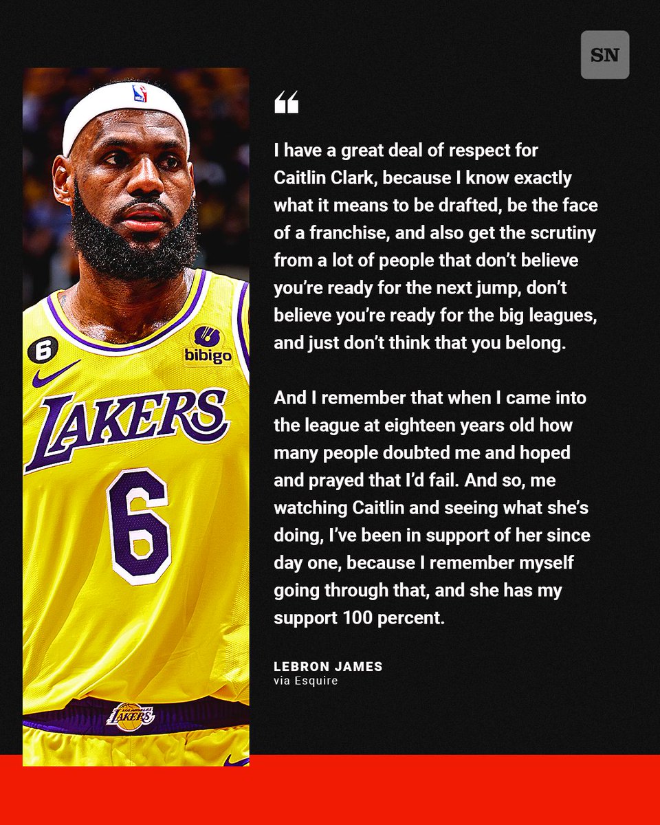 LeBron James says he can relate a lot to Caitlin Clark.