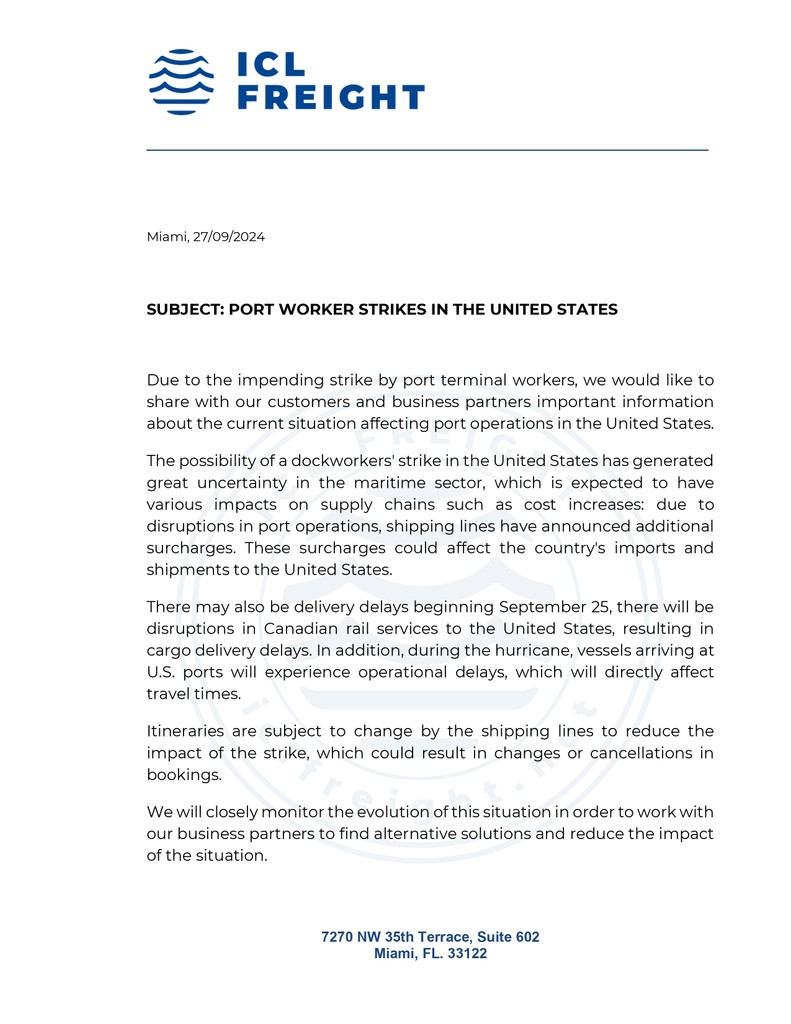 PORT WORKER STRIKES IN THE UNITED STATES