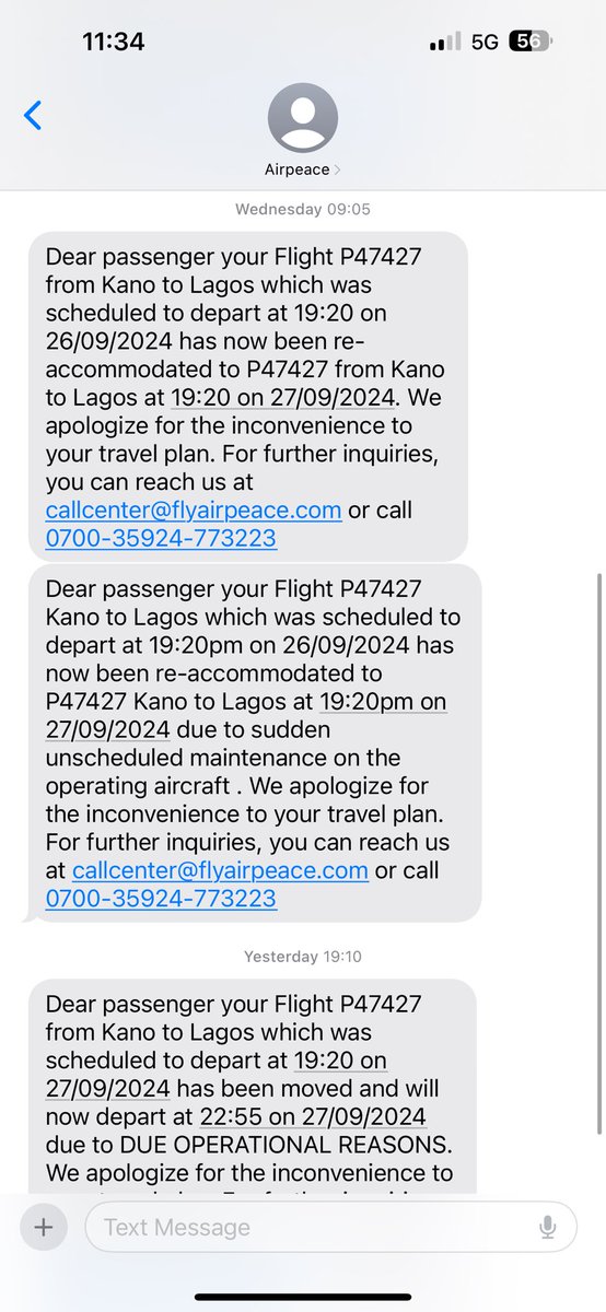 joycegingersB's tweet photo. @airpeace @ARISEtv @HenshawKate @mrmacaroni @instablog9ja 
Airpeace gotta be the most undependable airline I've ever boarded. I bought a round trip ticket from Lagos to Kano. https://t.co/zO5rVPa8us