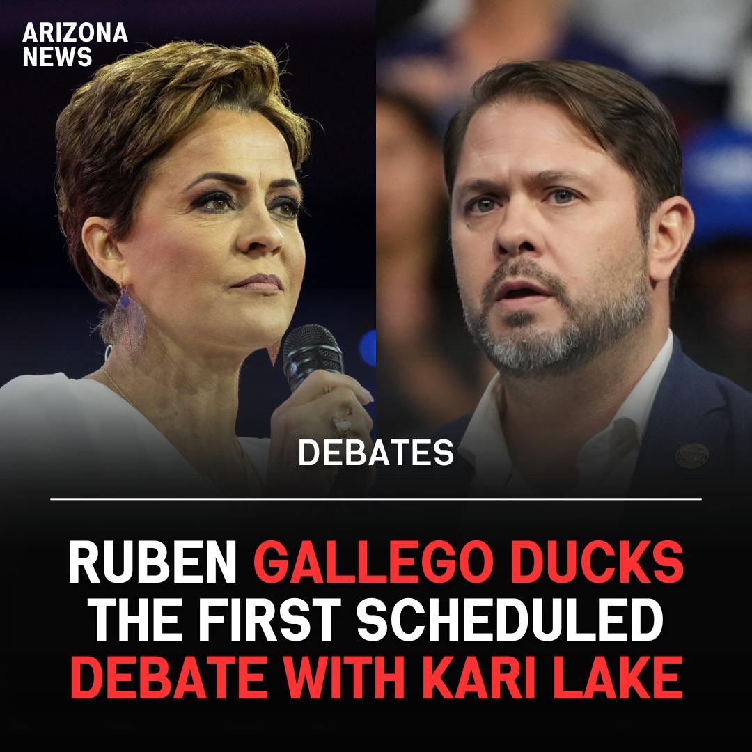 AZGOP's tweet image. Runaway Ruben Gallego isn’t just running from Kari Lake. 

He’s running from Arizona voters.

This will catch up to him on November 5.
