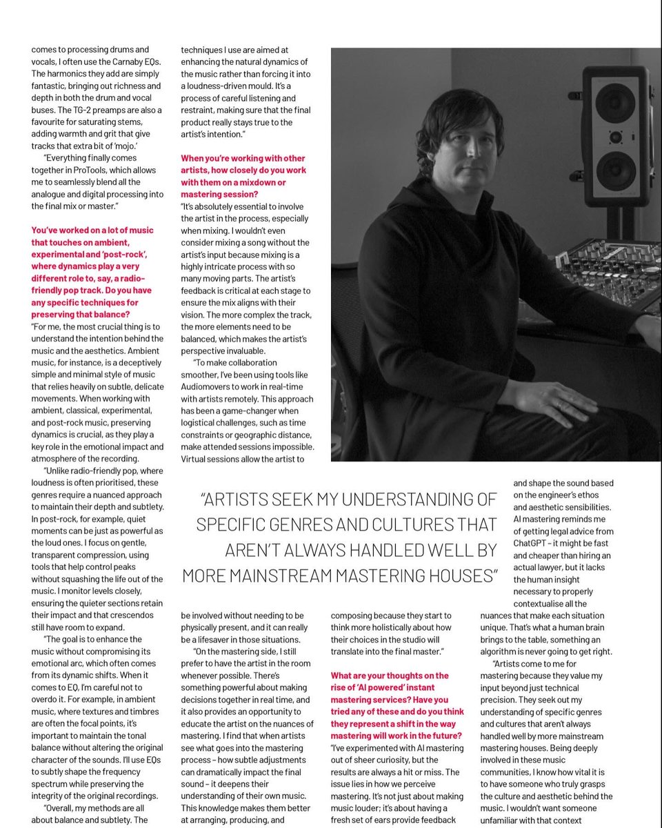 Honored to be in the Autumn 2024 edition of Future Music, sadly their final issue after an incredible 30+ year run. As a reader for 25 years, it’s bittersweet to see it end. Grateful to have been part of its legacy. Thanks to Simon Truss for chatting about my studio &amp; new album.