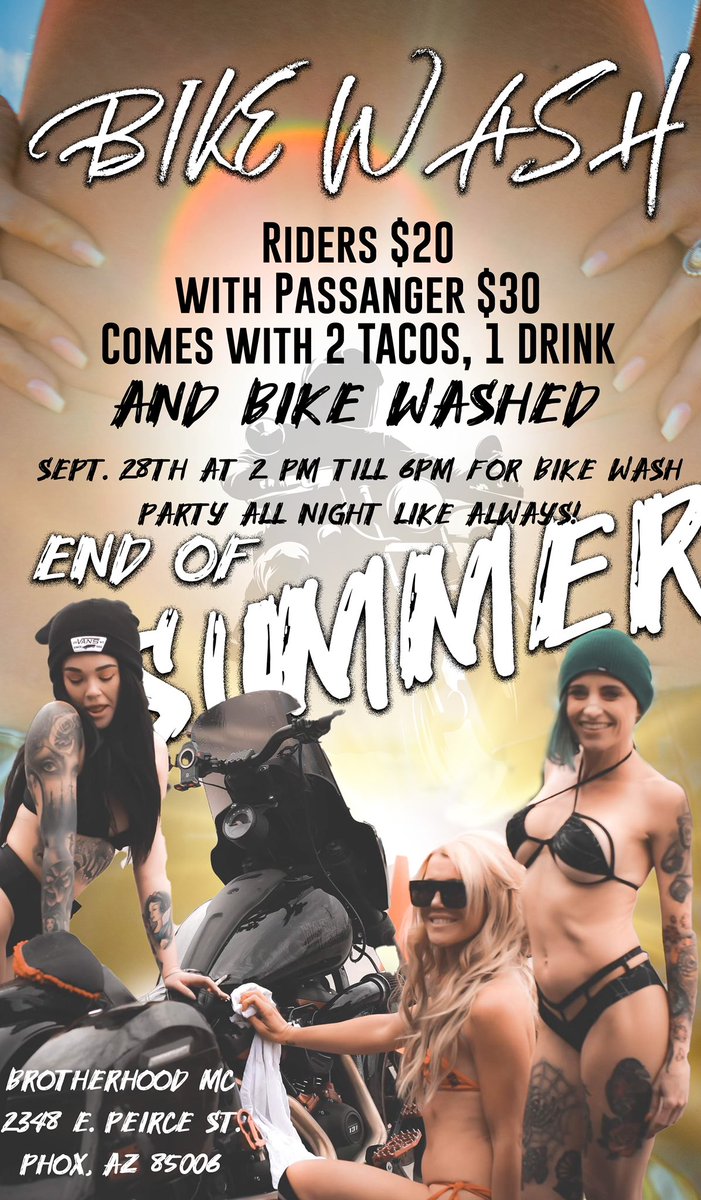 cheyenne_gray95's tweet photo. Bikini bike wash tomorrow 💯👙‼️
Don’t miss it❗️❗️❗️❗️❗️
https://t.co/TsI216XunN
#seatcandy #seatcandyco #bikini #bikiniseason #azevents #azmodels #bikewash #publicevent #motorcycles #👙 https://t.co/oNcDtSLoLC