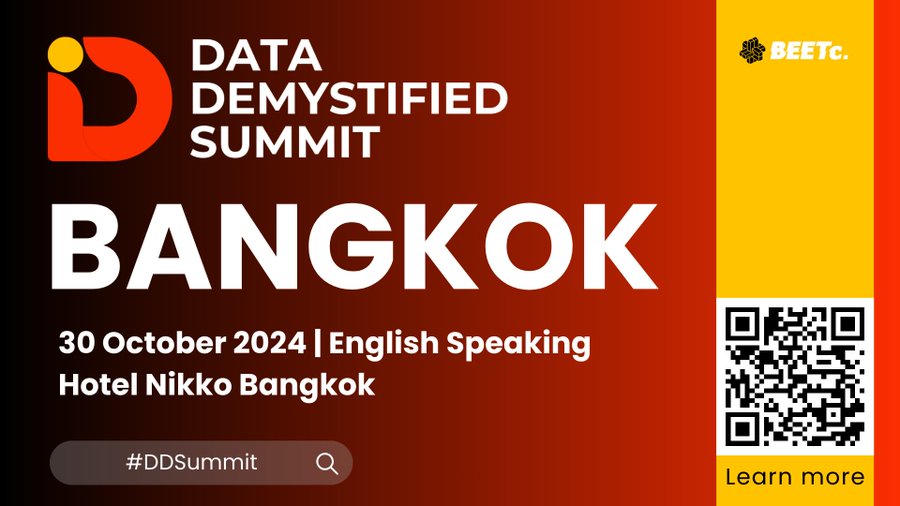 CDPInstitute's tweet image. Welcome to the debut Data Demystified Summit on 30 October in the vibrant city of Bangkok!

This inaugural conference offers a unique platform for discovering the latest trends and technologies shaping the data landscape.

datademystifiedsummit.com/bangkok?utm_so… 

#DDSummit #DataDemystified