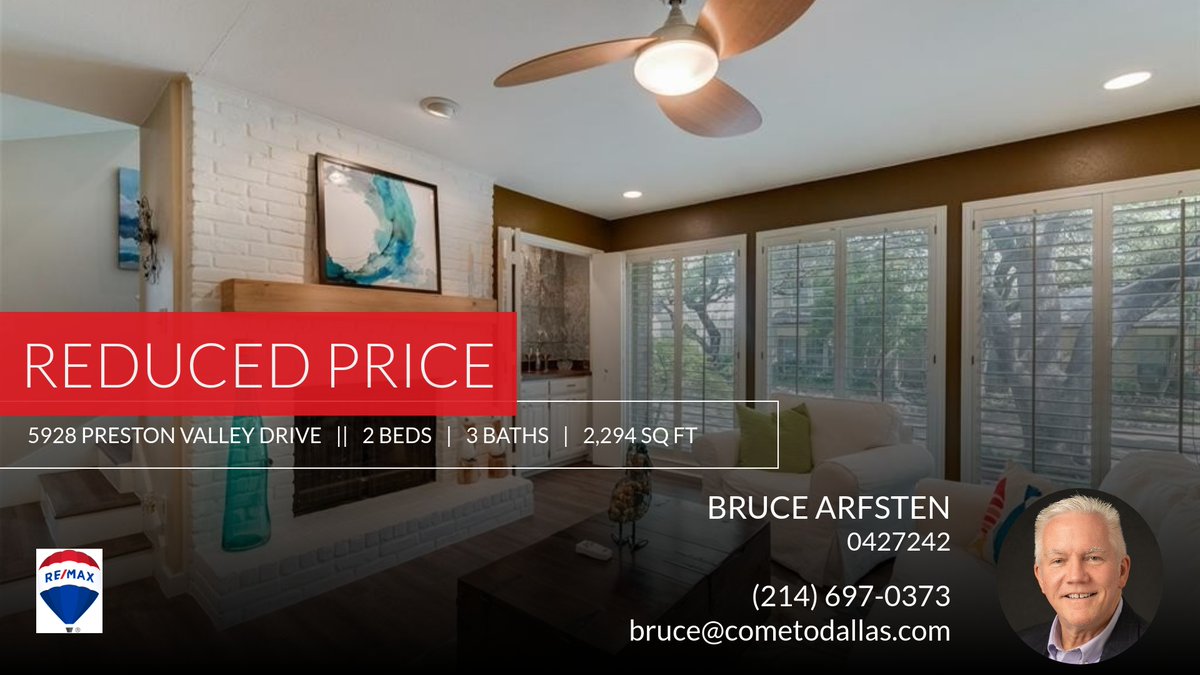📍 Reduced Price 📍 This recently reduced home at 5928 Preston Valley Drive in Dallas won't last long, so, don't wait to set up a showing! Reach out here or at (214) 697-0373 for more information!

"Come To Dallas!"
I can help you ... homeforsale.at/5928_PRESTON_V…