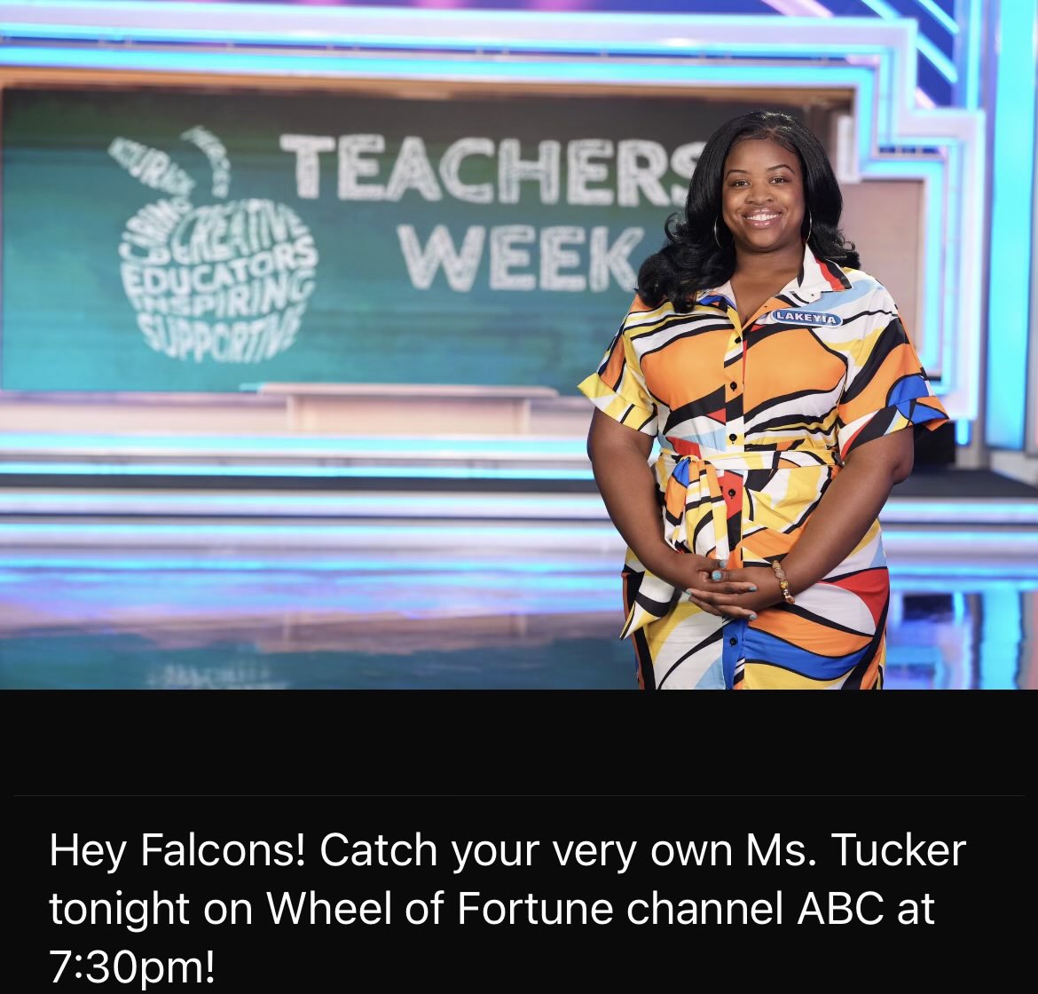 Congratulations to our very own Ms. Tucker ms484