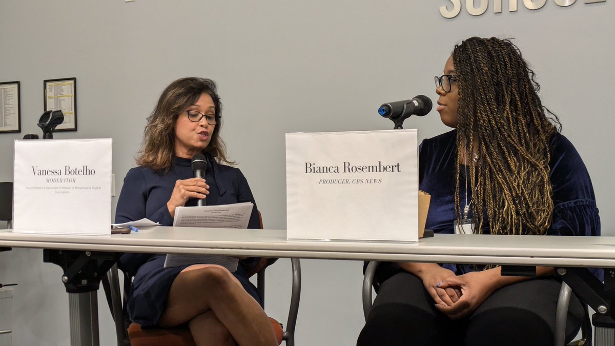 I was happy to moderate a panel discussion on breaking into broadcast and digital journalism at <a href="/newmarkjschool/">Newmark J-School</a> with my former students <a href="/bbrosembert/">Bianca Miranda 🇭🇹</a> @AliciaGajraj5 <a href="/nataliehertv/">Natalie Hernandez</a> and <a href="/CBSMornings/">CBS Mornings</a> anchor producer for <a href="/nateburleson/">Nathaniel E Burleson</a> <a href="/ElishaBrownTV/">Elisha Brown</a>
