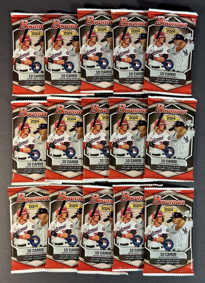 Thanks for 30k followers!

Let’s do a giveaway. 

🚨Like this tweet to be entered to win these 15 packs of 2024 Bowman!

🚨Additional entry for a Retweet. 

Winner will be chosen 1 week from today at 5pm pacific.

Good Luck!