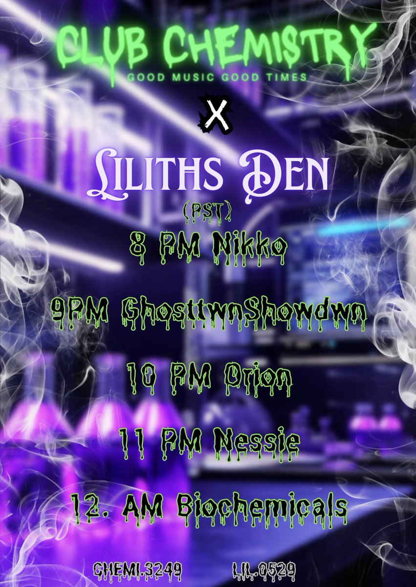 AYO we doing metal step tonight over at club chemistry and Lilliths den. Come catch some WUBZ. Eent starts 11PM EST I’m on at midnight EST. See you there