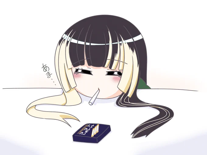 ちょいと一息 #らでん似絵