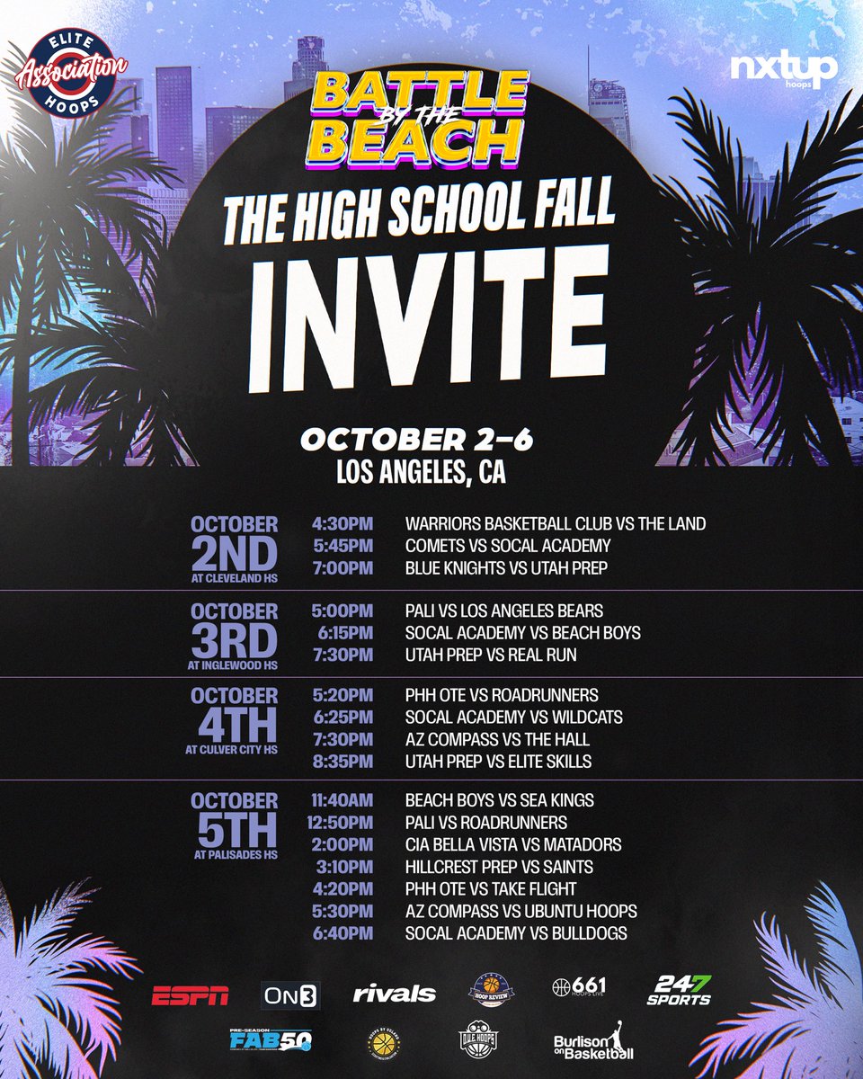 Julius V. (@juliusvelite0) on Twitter photo The HS Fall Invite October 2-6! 130+ teams & 200+ Division 1 prospects! LOADED!
Come watch some of the best teams & players in the country. <a href="/EHACircuit/">EHACircuit</a>
October 2-6 Full Schedule:
basketball.exposureevents.com/229297/the-hs-…
Media/Scout Link:
forms.gle/aoS2FUvEwLZ7Tg… The HS Fall Invite October 2-6! 130+ teams & 200+ Division 1 prospects! LOADED!
Come watch some of the best teams & players in the country. <a href="/EHACircuit/">EHACircuit</a>
October 2-6 Full Schedule:
basketball.exposureevents.com/229297/the-hs-…
Media/Scout Link:
forms.gle/aoS2FUvEwLZ7Tg…