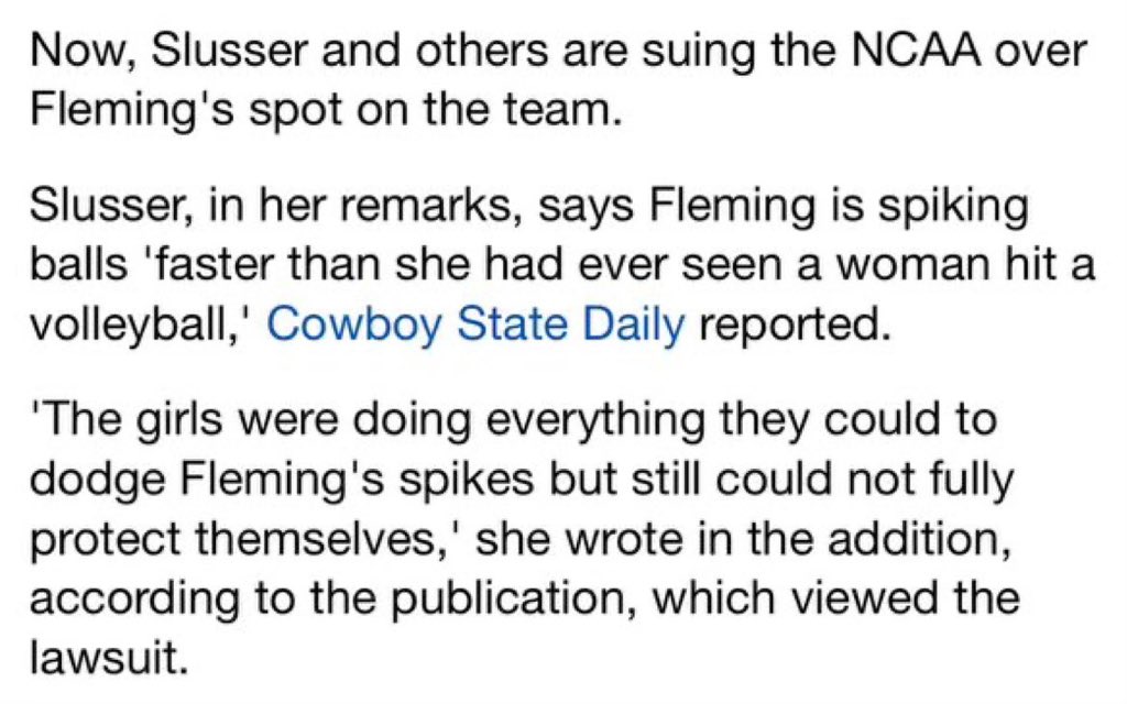 Riley_Gaines_'s tweet photo. His own SJSU teammate has joined our lawsuit against the NCAA's discriminatory policies.

Woke culture is slowly fading, and sanity is prevailing. https://t.co/6tBtvl54UR