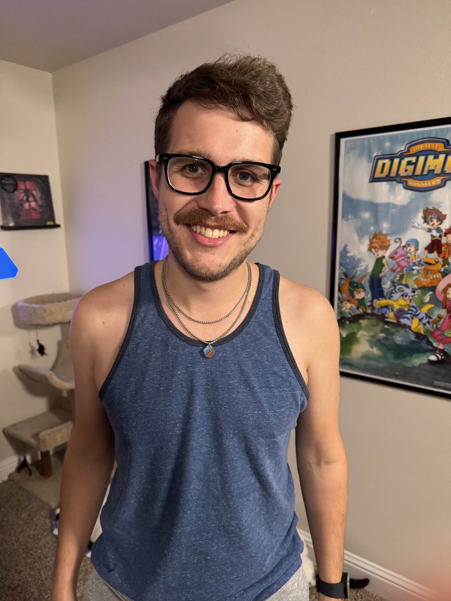 TheJosgar's tweet photo. Short shorts and a moustache? Now Iive and DJing on Twitch! https://t.co/uDJn6mMfPR