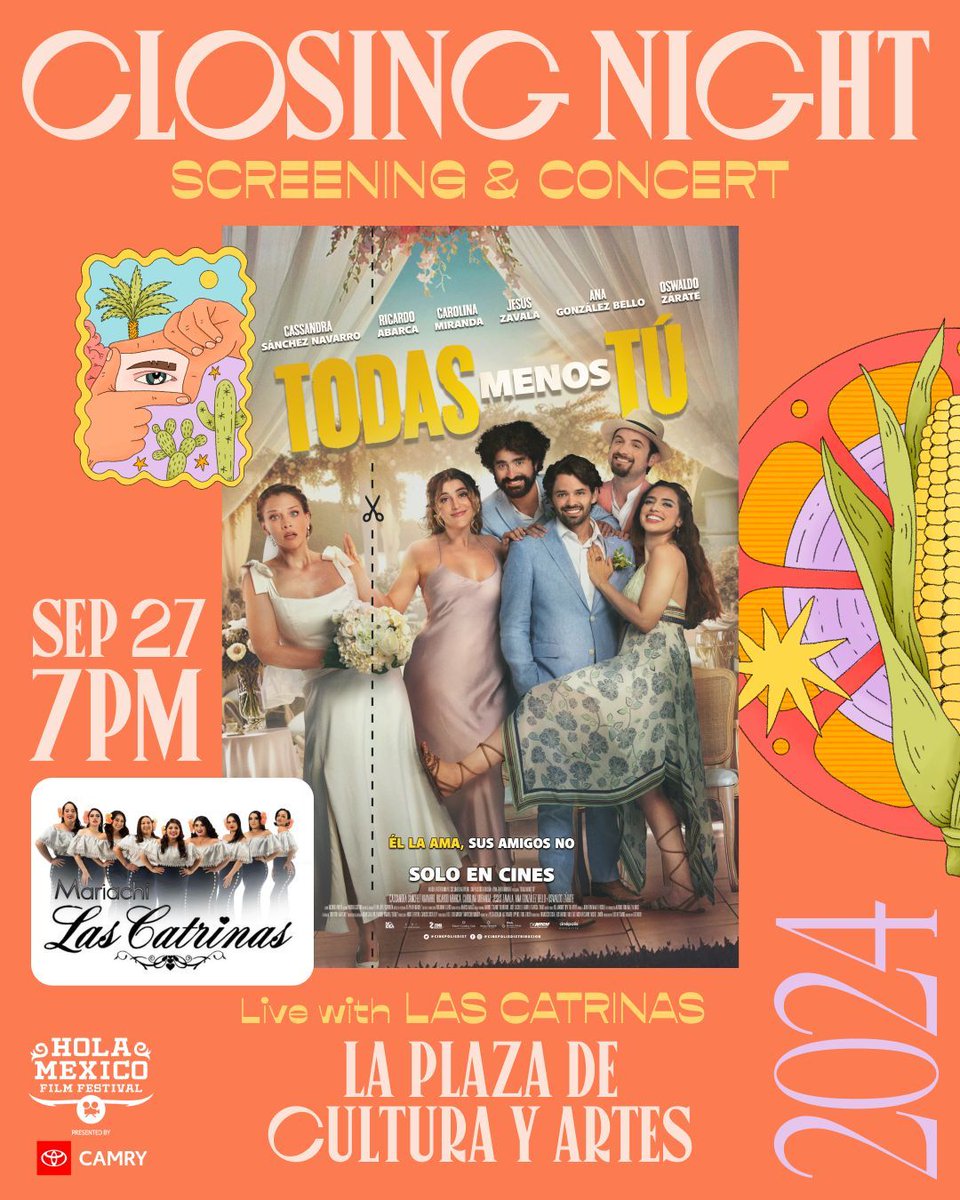 🎉 It’s the grand finale of the <a href="/HolaMexicoFF/">HolaMexico Film Fest</a>! Join us tonight for Closing Night at <a href="/LAPlazaLA/">LA Plaza de Cultura y Artes</a> with the film Todas Menos Tú followed by a live performance from Mariachi Las Catrinas! 🎶✨ Don’t miss this unforgettable night of music &amp; cinema under the stars! 🎥🎻🌟 #HolaMexicoFF