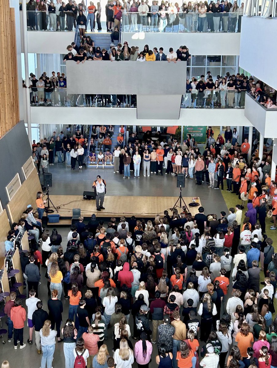 What a special morning- recognizing the national day for truth and reconciliation at Royal Bay Sec. on Coast Salish territory . 🧡💜🖤