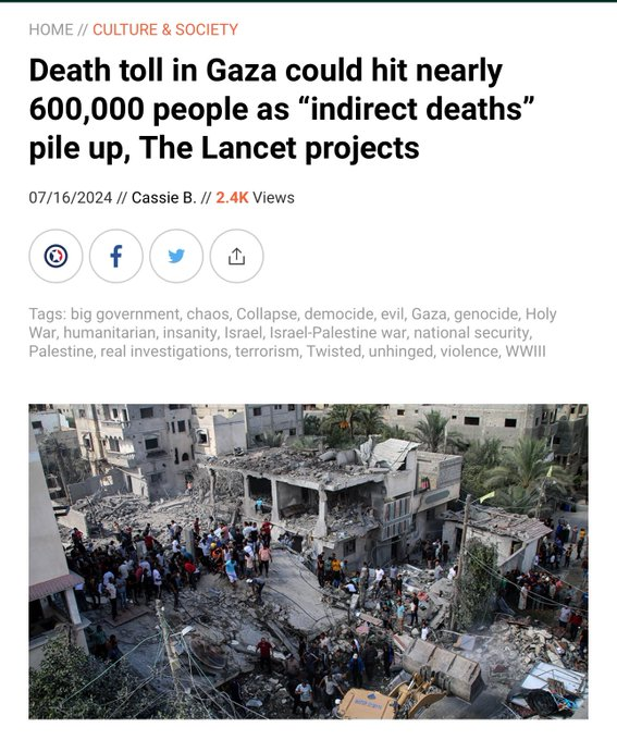 600,000 people, a quarter of Gaza's population might be dead. 

But <a href="/piersmorgan/">Piers Morgan</a> will not call it a genocide.