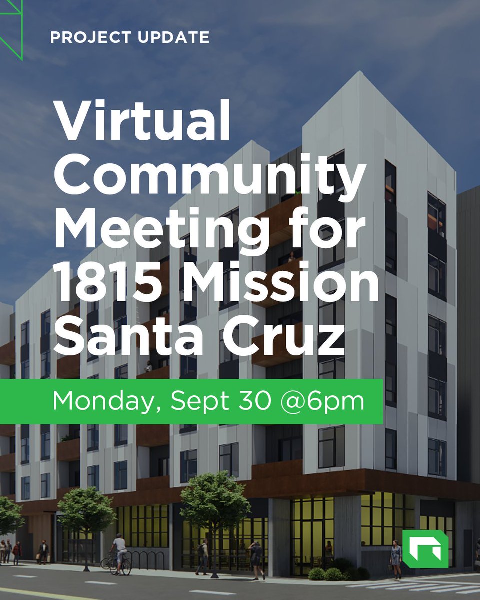 workbenchbuilt's tweet image. You&apos;re invited to community meeting for 1815 Mission Street. Join the meeting and hear from our Workbench design team about the project vision.

City of Santa Cruz Public Community Meeting
Monday, September 30, 2024 at 6:00 PM

cityofsantacruz.com/government/cit…