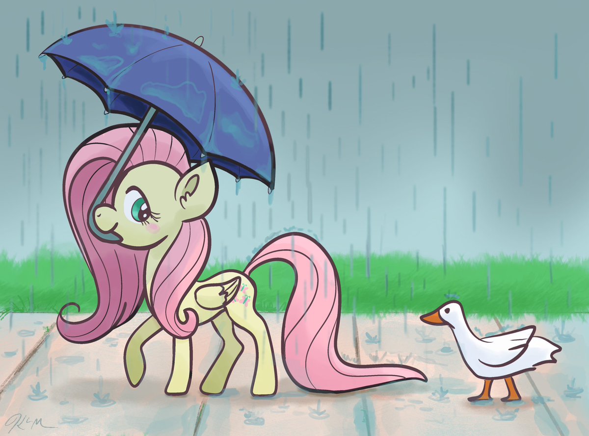 I started this pic a while ago and figured I might as well finish it while it’s been raining. #Fluttershy #mlpfim #mlpfanart