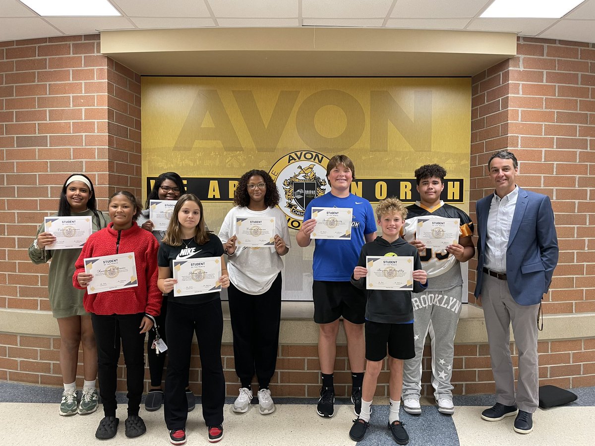 NorthPrincipal's tweet photo. Honored to hang with our September Students of the Month this week at Avon Middle School North! https://t.co/zu02OZ5iKr