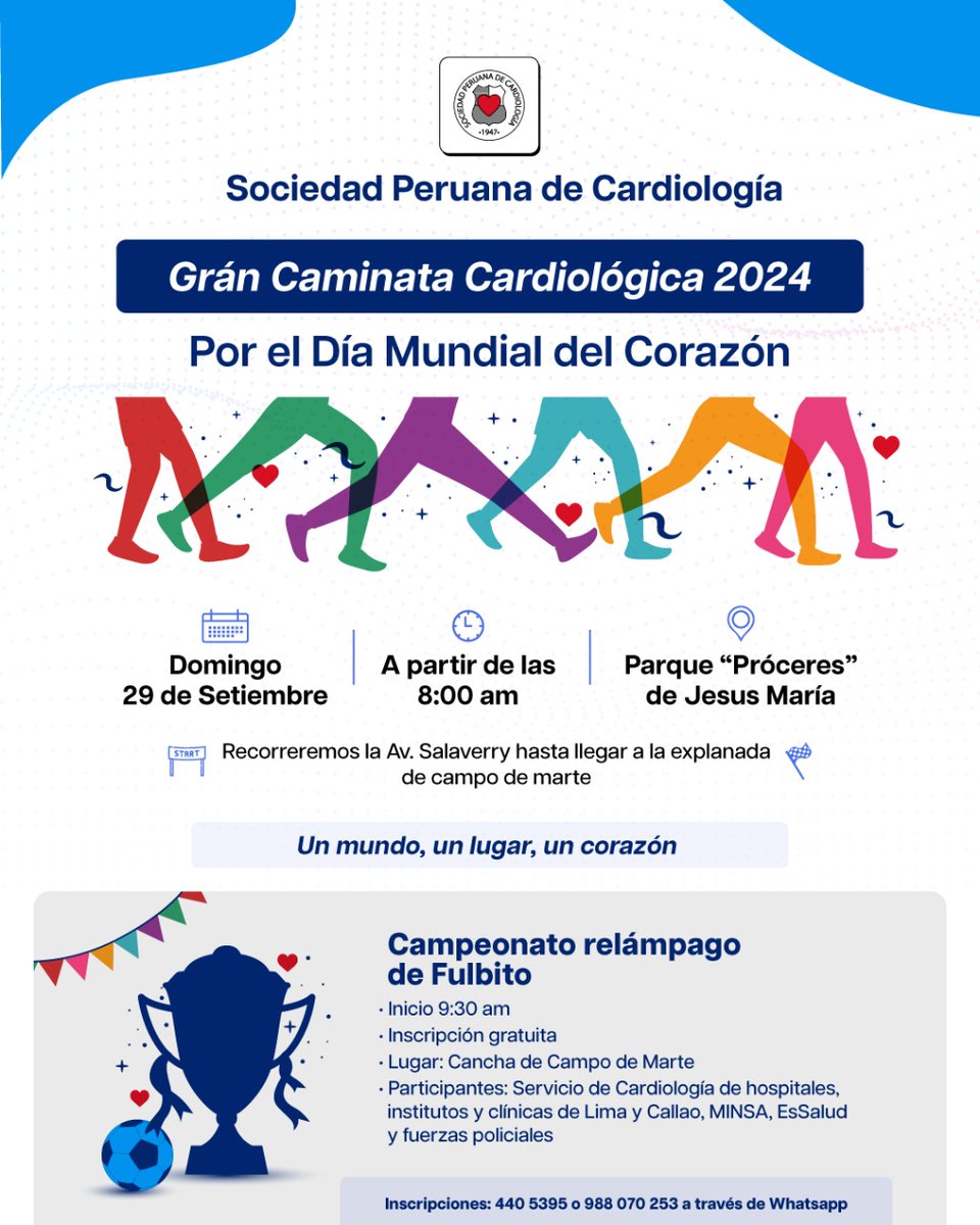 SOPECARD (@sopecard1947) on Twitter photo Los invitamos a nuestra grán caminata Cardiológica este Domingo 29 de Setiembre Los invitamos a nuestra grán caminata Cardiológica este Domingo 29 de Setiembre