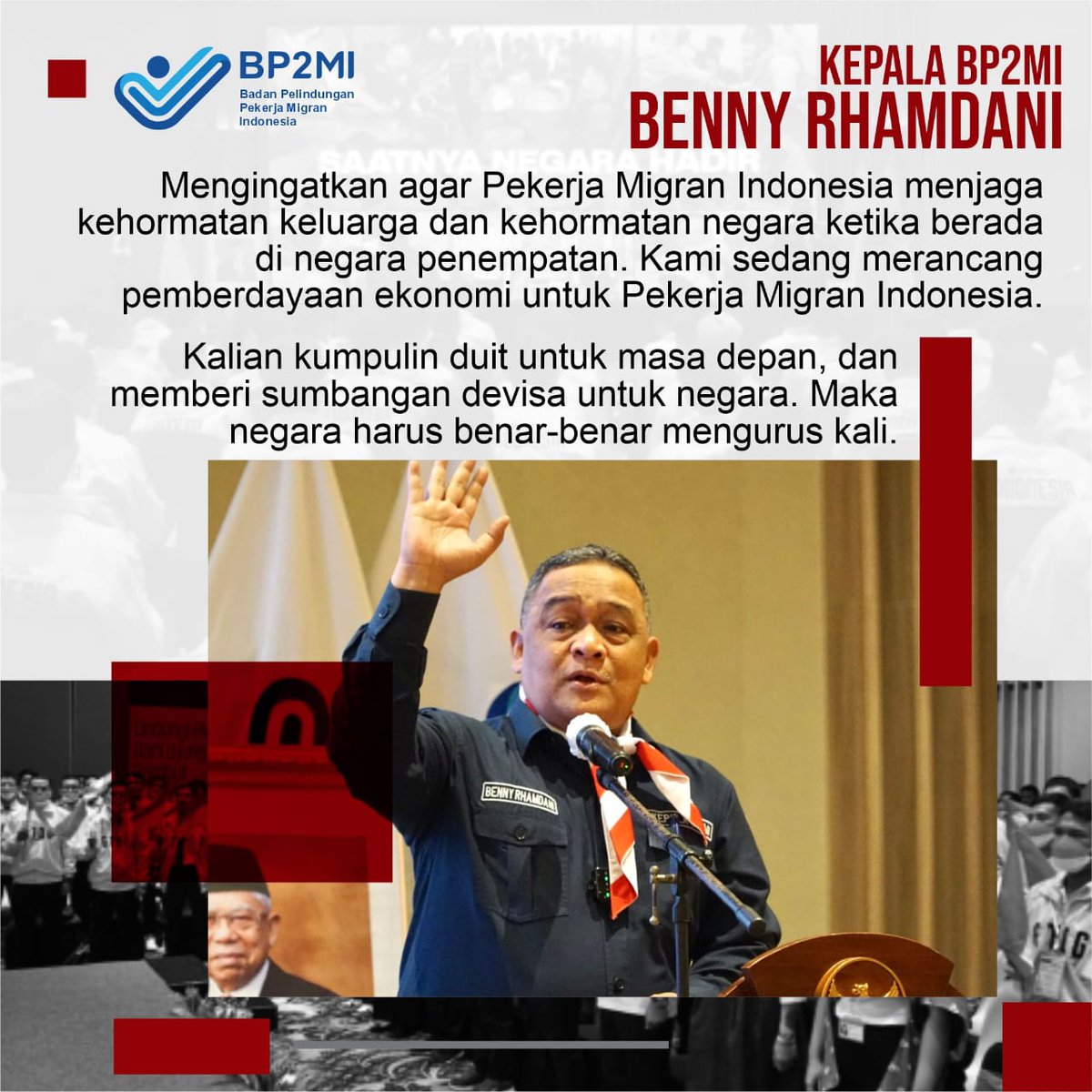Terlihat dari pesan yang disampaikan bukti BP2MI selalu hadir dan melindungi para pekerja migran Indonesia #PemberdayaanEkonomiPekerjaMigran
