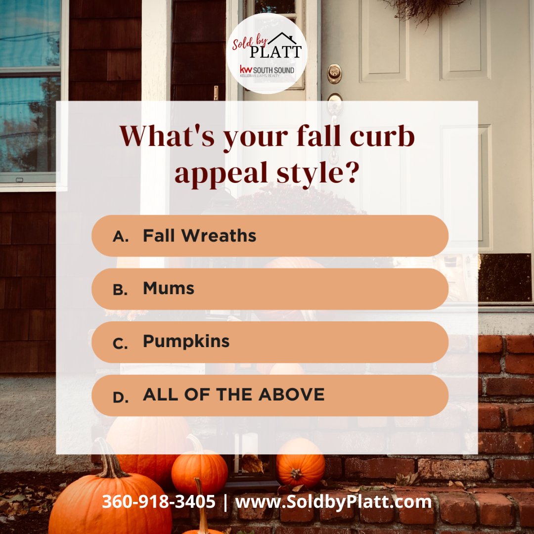 SoldByPlatt's tweet photo. What's YOUR go-to fall porch decor style? Are you all about the classic pumpkins and hay bales, or do you prefer a more minimalist approach with earthy tones and lanterns? 

Let's swap ideas and inspiration! Share your favorite fall porch decor in the comments below. https://t.co/fHbMpkhw0q