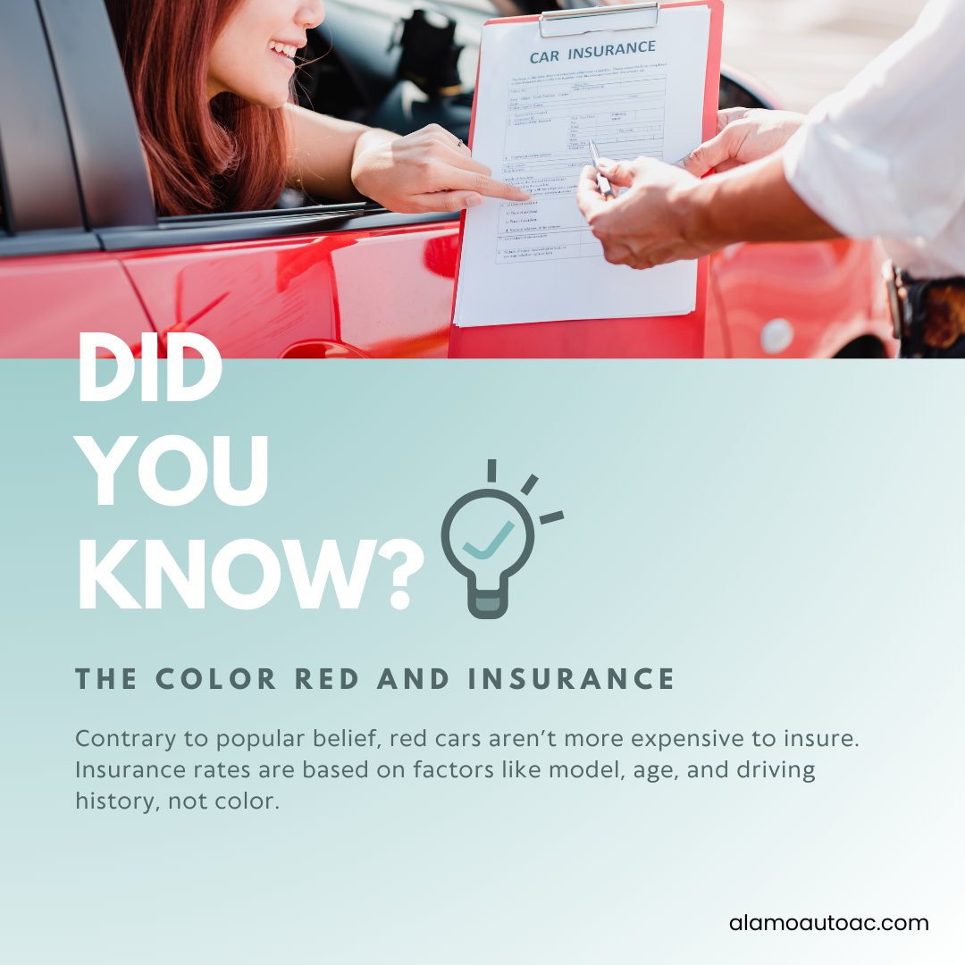 AlamoAutoAC's tweet image. The red cars theory was a myth! 👻

#AlamoAutoAC #AutoAC #CarCare #ACMaintenance #SanAntonio