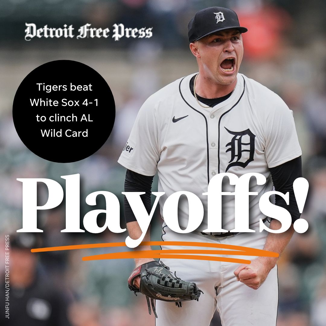 The Detroit Tigers are headed to the postseason for the first time since 2014 after beating the Chicago White Sox 4-1 at Comerica Park and clinching an AL Wild Card berth.  freep.com/story/sports/m…