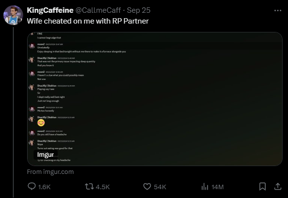 merotiik's tweet photo. @CallmeCaff My guy, you ignited the hate to happen, you went around to every subreddit that would help spread the story like a wild fire.
Wtf do you think would happen, Stop pretending lol
original post 14M views and growing every MINUTE and it took you 2 days to say "do not harass them" https://t.co/8a0YPtV7kH