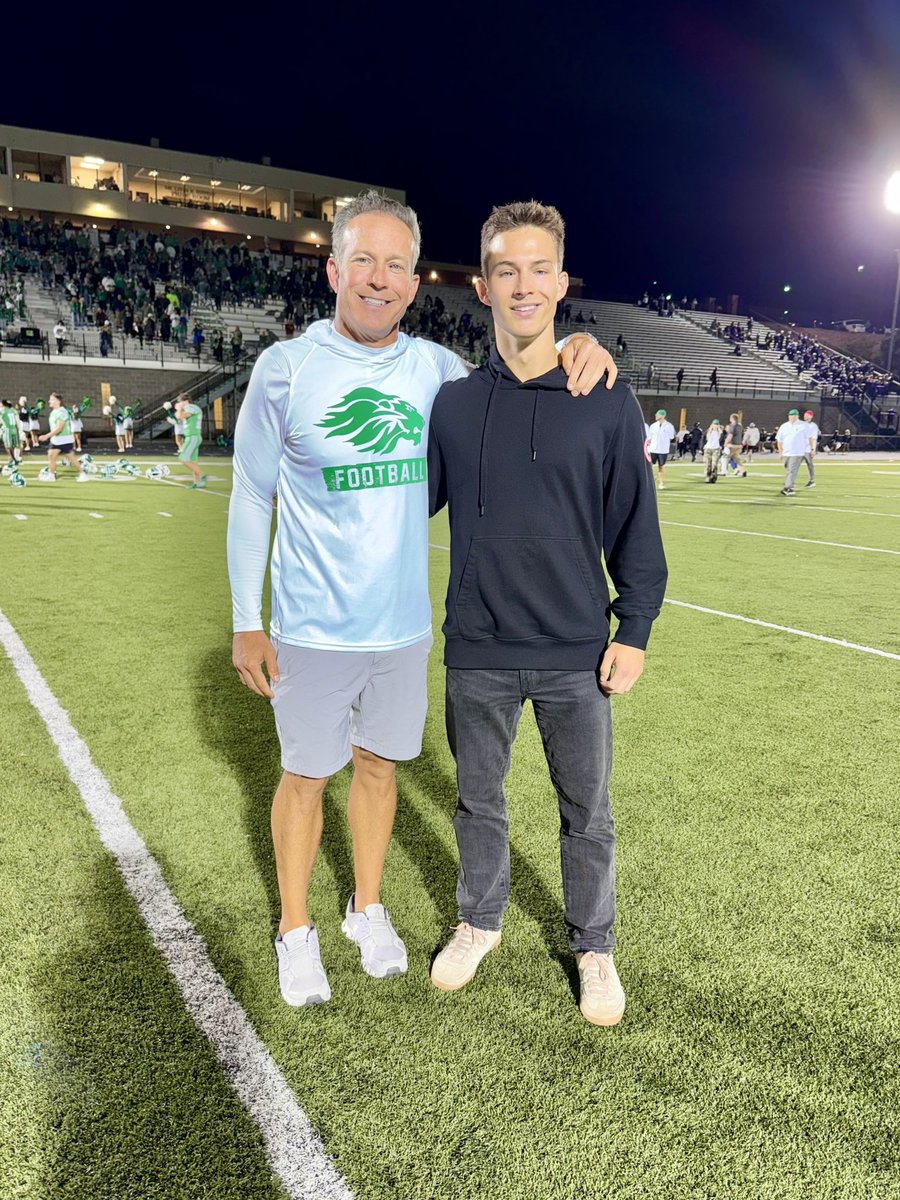 Reunited on the sideline tonight with my former, long-time ballboy. Go Lions, 6-0.