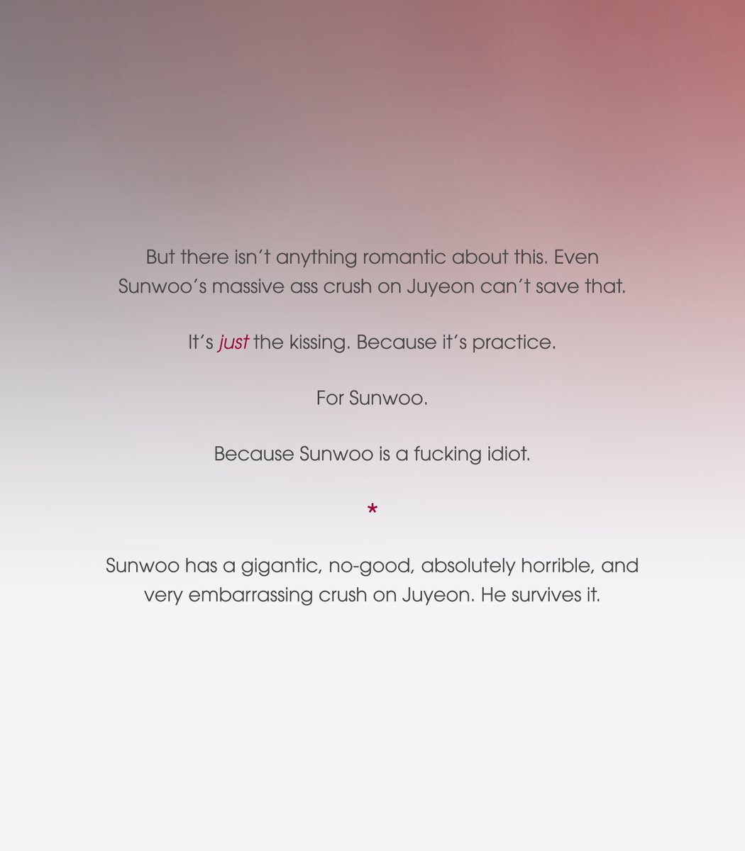 kiss me more
𖥔 juyeon/sunwoo ⭑ teen ⭑ 3.6k 
✧ college au, roommates, kissing practice
✧ sunwoo has a pathetic crush, juyeon is an angel
✧ written for <a href="/tbzrarepairs/">TBZ Rarepairs</a>
archiveofourown.org/works/58671826