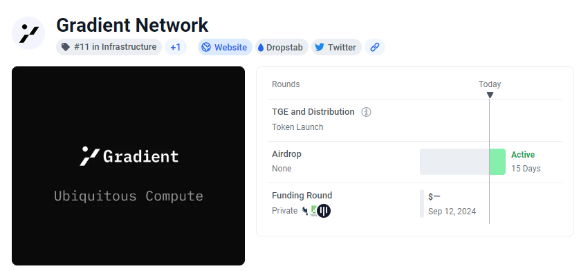 vncrypto91's tweet photo. #GradientNetwork vừa thông báo Airdrop từ 12.09.2024
AE có thể cày kèo này dễ dàng thông qua Extension Chrome 🫡 tương tự $DAWN và $GRASS 👇
Link tham gia: https://t.co/CBeeKq2kYe
Gradient Network là một giao thức phi tập trung tập trung vào việc định hình lại sức mạnh tính toán và các giải pháp staking.
Backed by: Pantera, Multicoin, Hongshan