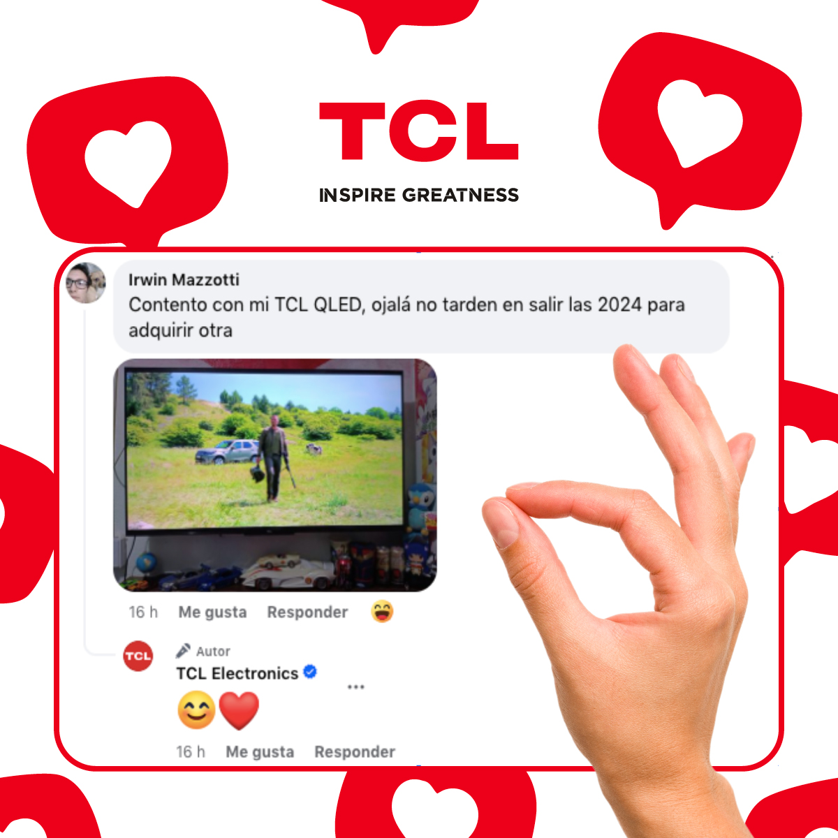 Amamos ser parte de ti
#SomosTCL #TCLInspireGreatness