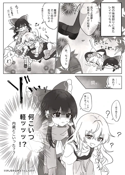 ふとした瞬間にレイマリちゃんが困惑してるとこ見たいな…☺️(秋関係ない) 