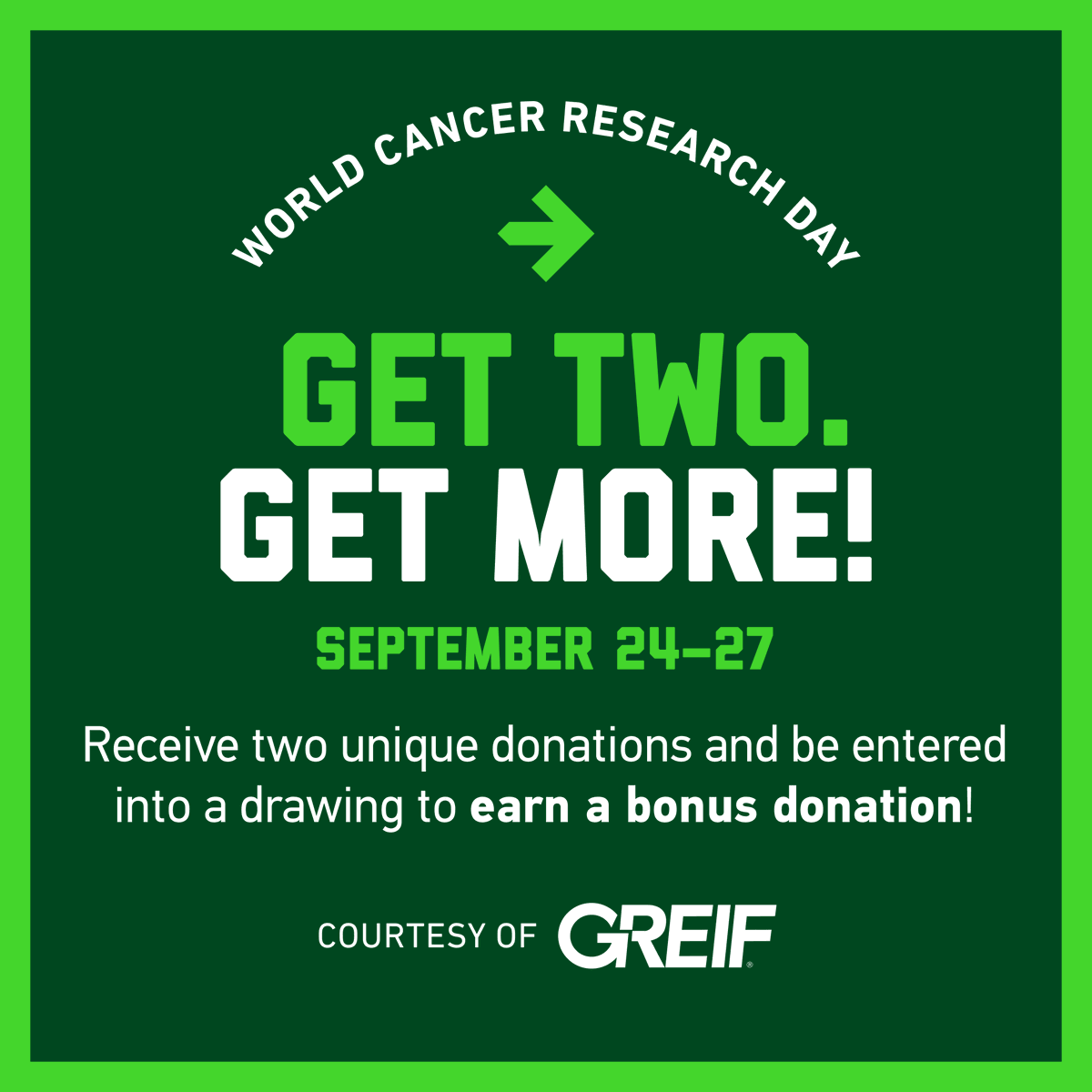 Pelotonia (@pelotonia) on Twitter photo Today is the FINAL day to participate in the Get Two, Get More! fundraising incentive, courtesy of <a href="/GreifInc/">Greif, Inc.</a> to amplify your impact on life-saving cancer research!
#EndingCancer Today is the FINAL day to participate in the Get Two, Get More! fundraising incentive, courtesy of <a href="/GreifInc/">Greif, Inc.</a> to amplify your impact on life-saving cancer research!
#EndingCancer