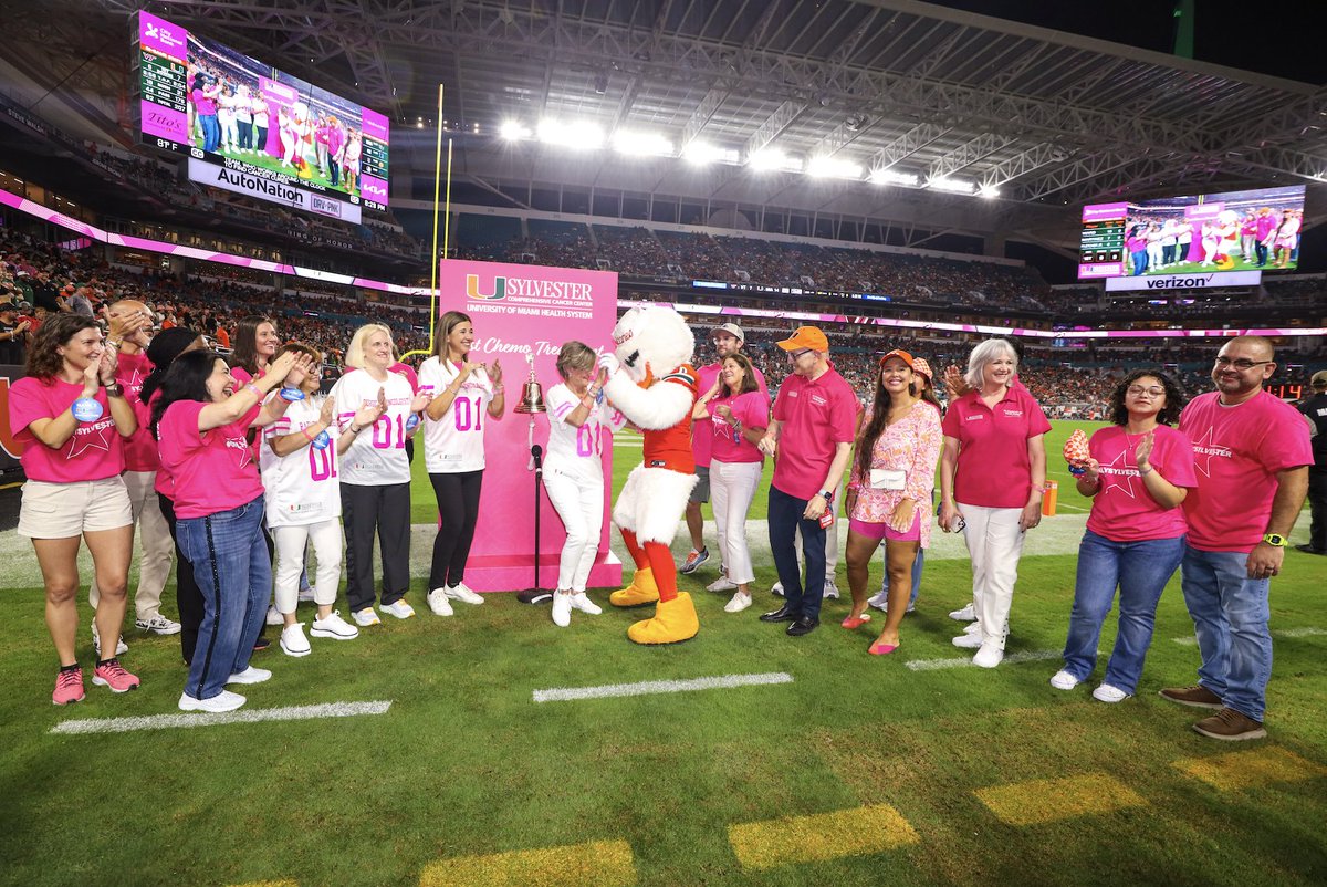 Sylvester Comprehensive Cancer Center (@sylvestercancer) on Twitter photo Our team came together with our community to raise awareness about #BreastCancer at the Miami Hurricanes #PinkGame! 🏈🩷 We want to thank the Hurricanes for helping us raise #BreastCancerAwareness. Cancer screening saves lives! Learn more: loom.ly/OaHO5AI. <a href="/CanesFootball/">Miami Hurricanes Football</a> Our team came together with our community to raise awareness about #BreastCancer at the Miami Hurricanes #PinkGame! 🏈🩷 We want to thank the Hurricanes for helping us raise #BreastCancerAwareness. Cancer screening saves lives! Learn more: loom.ly/OaHO5AI. <a href="/CanesFootball/">Miami Hurricanes Football</a>